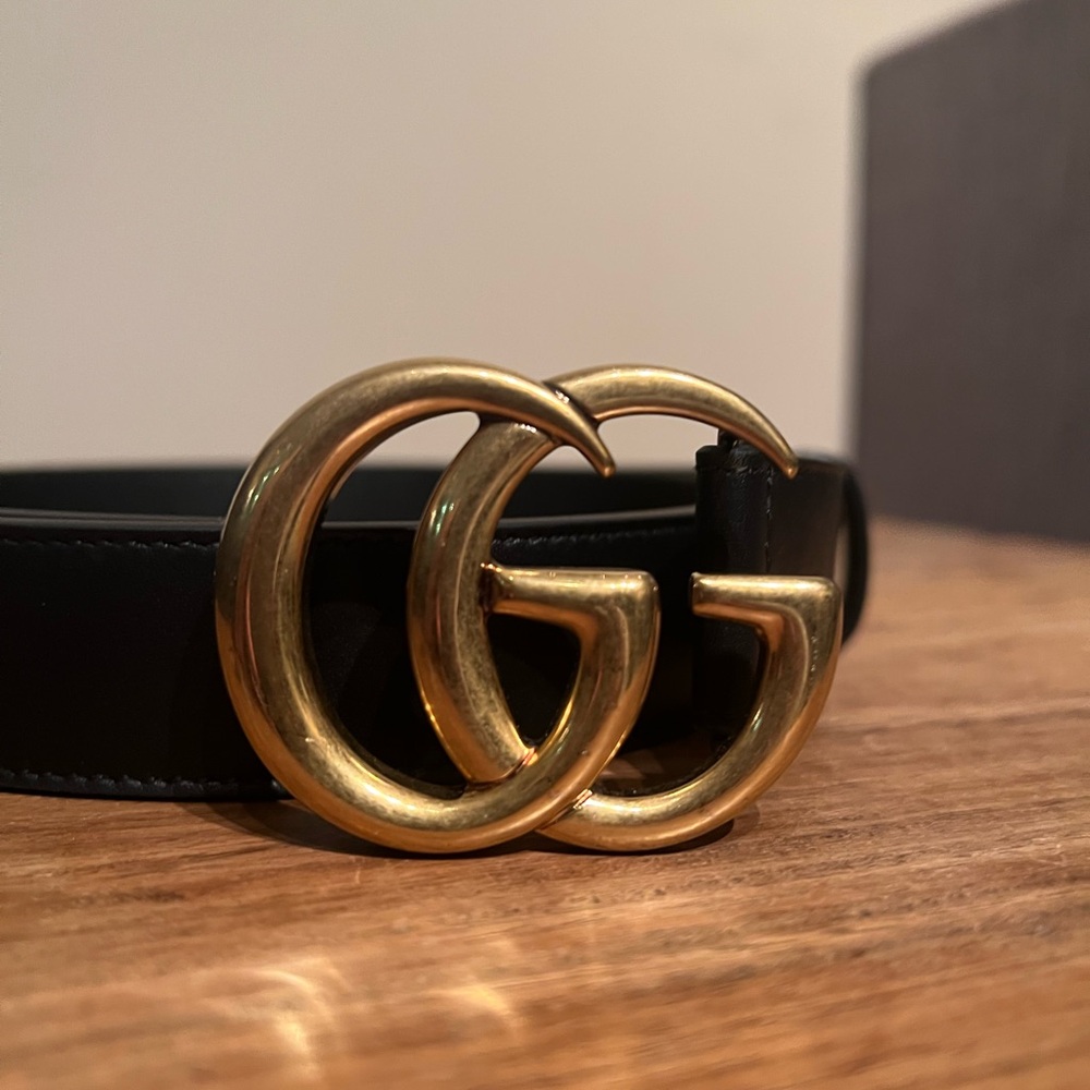 Gucci Leather Belt with Double G Buckle
